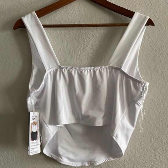 Madden NYC New Women's White Double Layer Corset Top Size XL Extra Large Casual - Picture 6 of 7